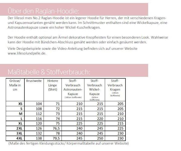 Papierschnittmuster lillesol men No. 2 Raglan-Hoodie 